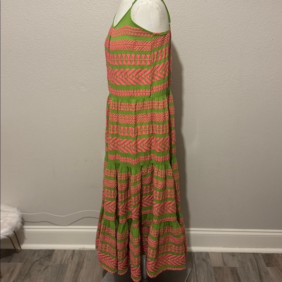 Devotion TWINS Arsida Embroidered Pink and Green Maxi Dress - Picture 5 of 8